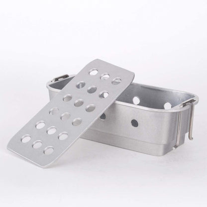 Aluminum Japanese Tabletop Shichirin Konro Charcoal Grill with Wire Mesh Grill and Wooden Base Hibachi Style Yakiniku Grill (9.5 Inch Rectangular)