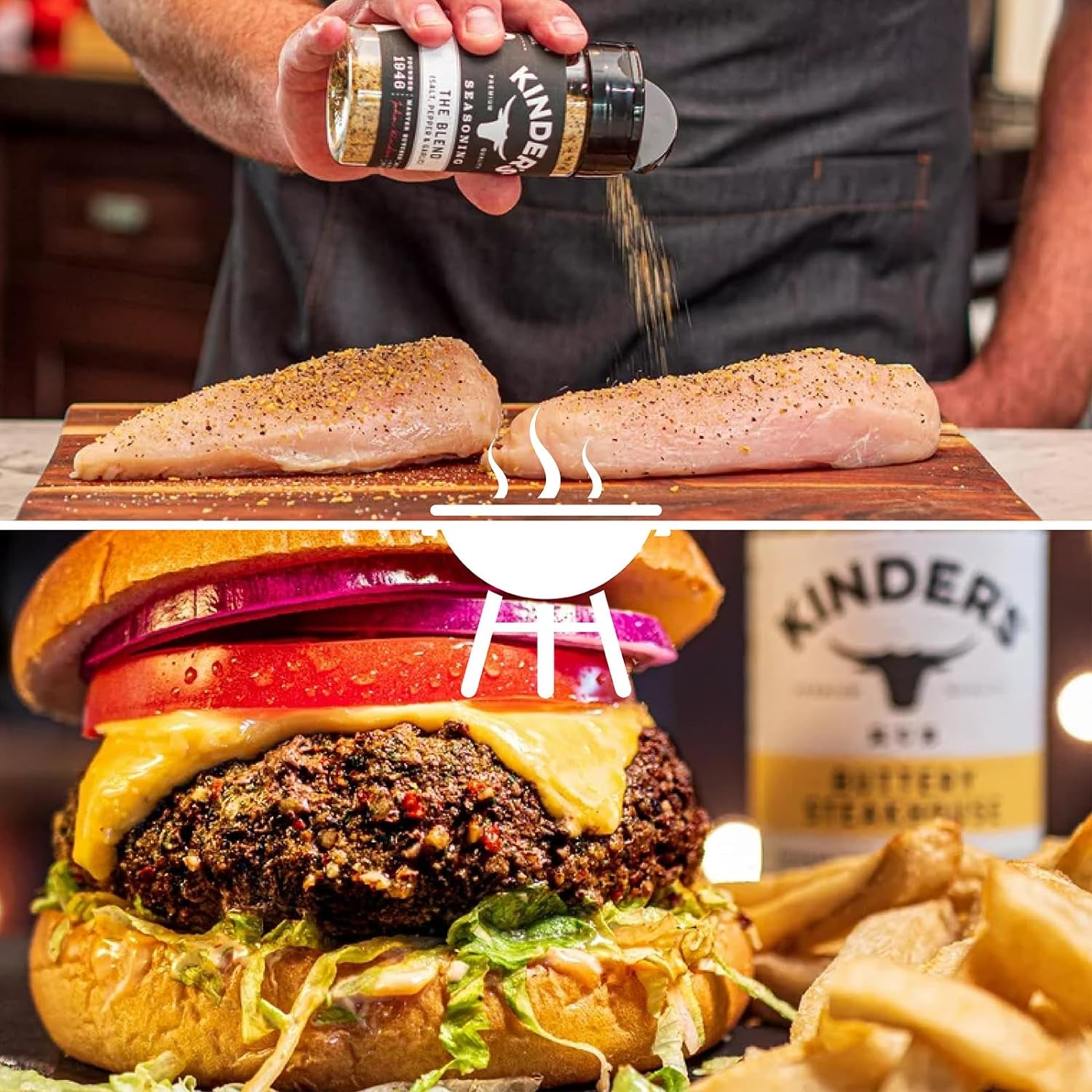 Kinders BBQ Rub Seasoning 3 PK Bundle (16.7 Oz) Prime Steak with Black Garlic & Truffle, Kinder'S Buttery Steakhouse, Kinder'S the Blend Seasoning with Salt, Pepper & Garlic + Guide & Opener 5 Items!