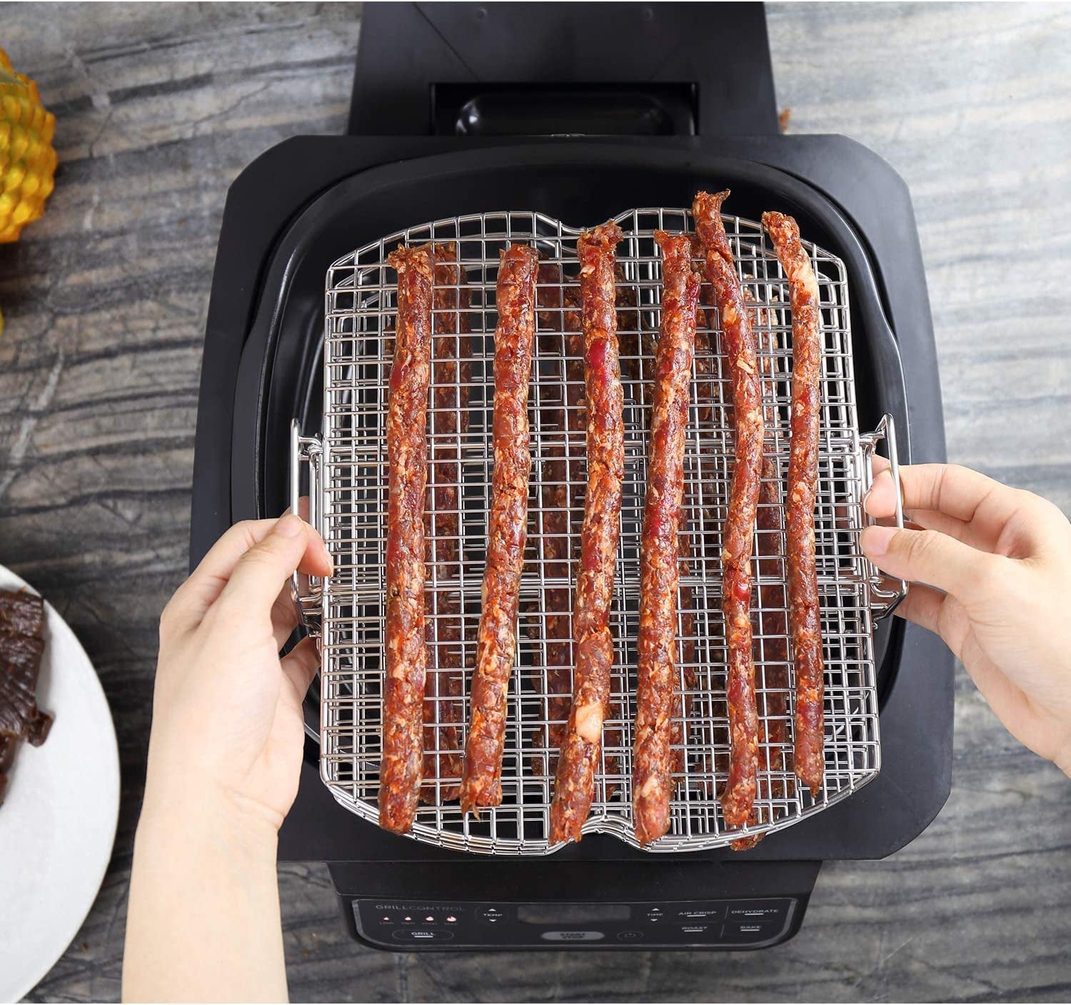 Dehydrator Rack Stainless Steel Stand Compatible with Ninja Foodi AG300, AG300C, AG301, AG301C, AG302, AG400, IG301A Ninja Foodi Grill Accessories