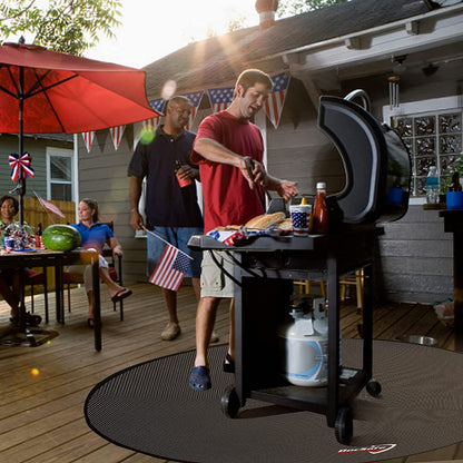 48" round Fire Pit Mat, 4-Layer under Grill Mat Deck Patio Protect Mat,Fireproof Mat/Pad for Grass Outdoor Wood Burning Fire Pit and BBQ Smoker,Portable Reusable and Waterproof,Black