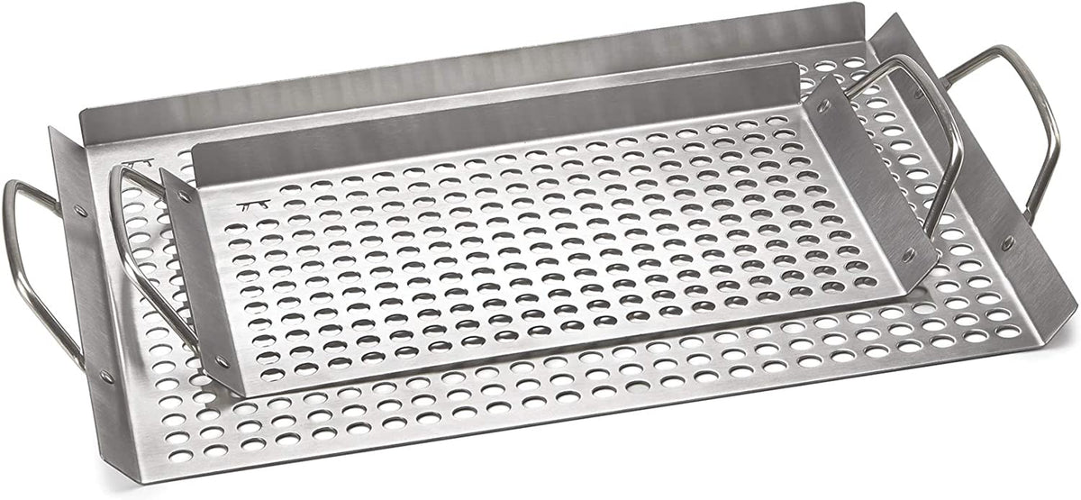 76630 Stainless Steel Grill Topper Grid, Set of 2, 11"X7" and 11"X17"