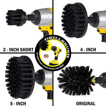 BBQ Grill Cleaning Ultra Stiff Drill Powered Cleaning Brushes 4 Piece Kit Replaces Wire Brushes for Rust Removal, Loose Paint, De-Scaling, Graffiti Removal on Stone, Brick, and Masonry.