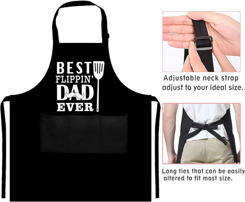 Image of Funny Aprons for Men with Pockets, Dad Grilling Aprons, Grill Aprons for Men, Birthday Gifts for Husband, BBQ Apron