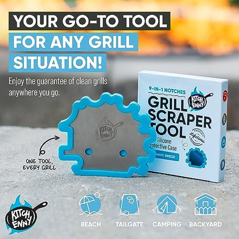 Grill Scraper for Outdoor Grill - BBQ Grill Accessories, Bristle-Free Camping Accessories, Perfect BBQ Gifts for Men Who like Grilling, Stocking Stuffers for Adults, Dads Who Have Everything