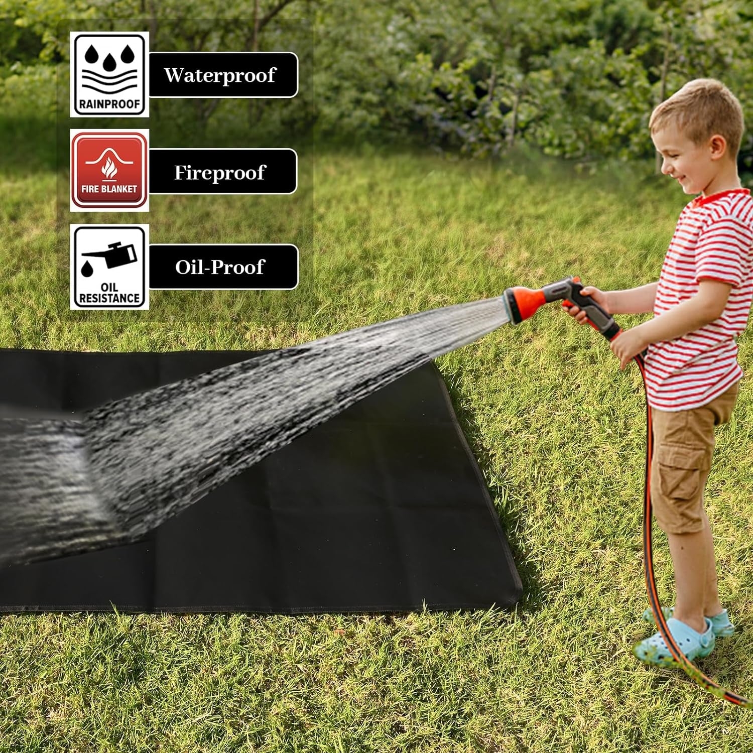 48 X 30 Inch under Grill Mats for Outdoor Grill Fireproof Grill Pad for Fire Pit Grill Deck Patio Protector BBQ Mat Indoor Fireplace Mat Fire Pit Mat Water Resistant & Oil Proof Pad