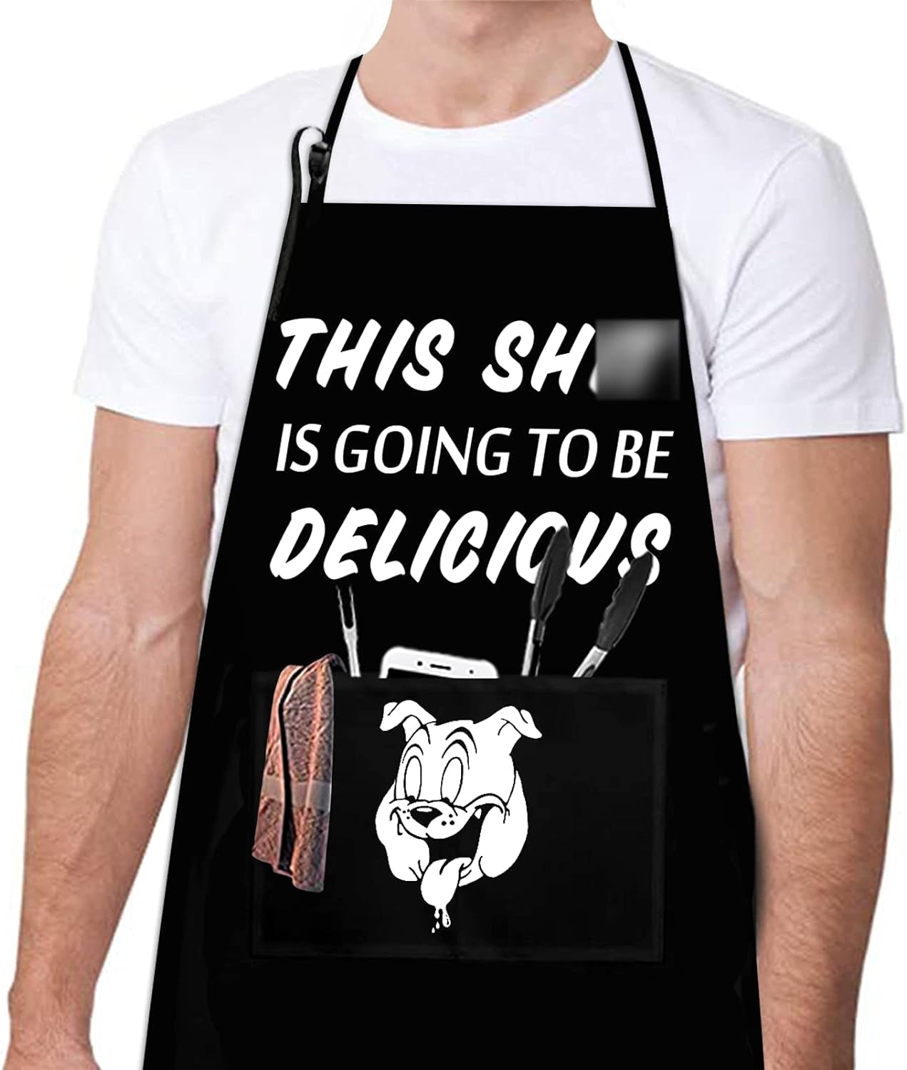 Funny Aprons for Men Anniversary Christmas Gifts for Men Husband Dad Mom Couple Daughter Son,Grilling BBQ Apron