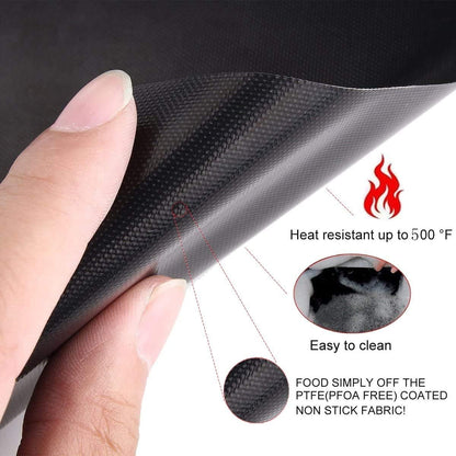 YRYM HT Grill Mats for Outdoor Grill -Set of 5 Nonstick BBQ Grill Mat 15.75 X 13, Reusable & Heavy Duty under Grill Mat, Easy to Clean, Works for Gas, Charcoal, Electric Grill