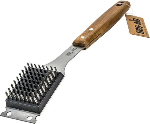 Image of Grill Brush and Scraper for Barbecue – Grill Brush for Outdoor Grill with Extended, Large Wooden Handle and Replaceable Stainless Steel Bristles Head –No Scratch- BBQ Grill Brush for Any Grill