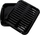 SPL50016 Large 2-Piece Broiler Pan & Grill Set Porcelain-On-Steel 16-1/2"X12-3/4"X1-3/4" Broiler Pan for Oven, Black