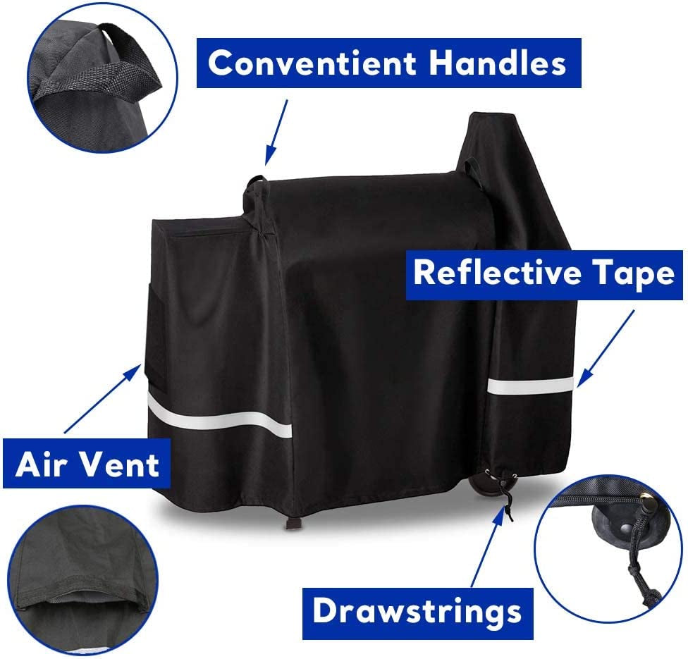 Grill Cover for Pit Boss 820 Deluxe, 820 Pro, 850 Pro Series Wood Smoker Pellet Grills Accessories, Cover for Pit Boss 820D, 820FB, 820PB, 820SP, 820SC, Heavy Duty Fabric Barbecue Grill Cover