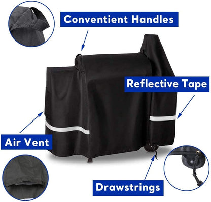 Grill Cover for Pit Boss 820 Deluxe, 820 Pro, 850 Pro Series Wood Smoker Pellet Grills Accessories, Cover for Pit Boss 820D, 820FB, 820PB, 820SP, 820SC, Heavy Duty Fabric Barbecue Grill Cover