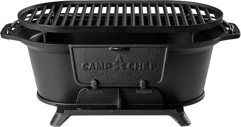 Image of Camp Chef Cast Iron Charcoal Grill - Small, Portable Charcoal Grill for Camping Gear