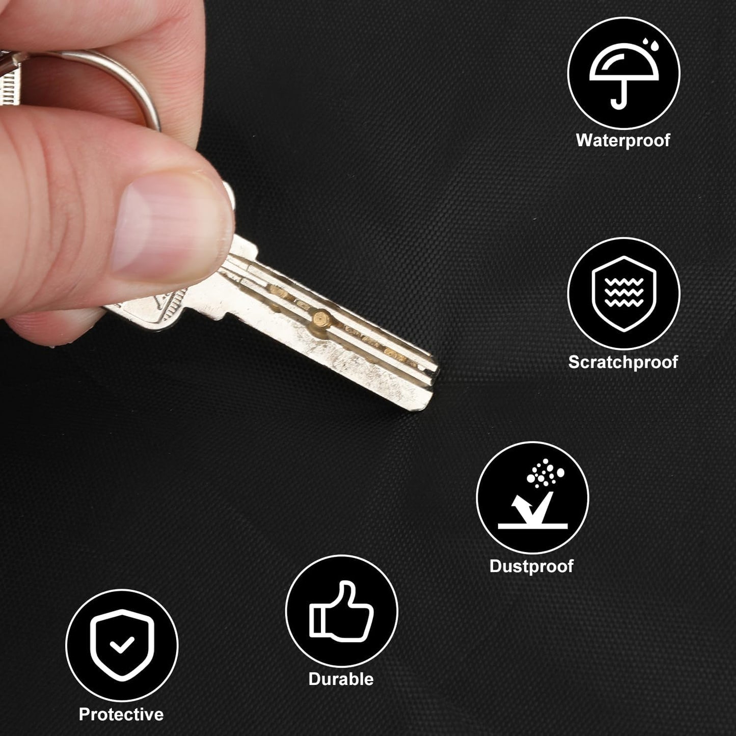 BBQ Grill Cover, Black BBQ Cover Portable Grill Cover Waterproof BBQ Grill Cover Compatible with Coleman Roadtrip LXX, LXE and 285, Adjustable Grill Cover