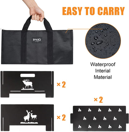 Portable Plug Fire Pit, 15.8 Inch Collapsible Firepits for outside Wood Burning, Folding Outdoor Indoor Accessories for BBQ Camping Travel or Picnic, Foldable Fire Pits Bonfire of Backyard Patio