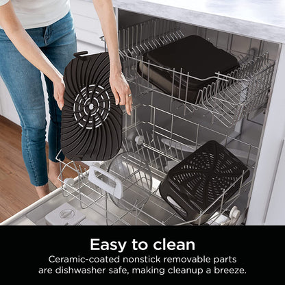 DG551 Foodi Smart XL 6-In-1 Indoor Grill with Air Fry, Roast, Bake, Broil, & Dehydrate, Foodi Smart Thermometer, 2Nd Generation, Black/Silver