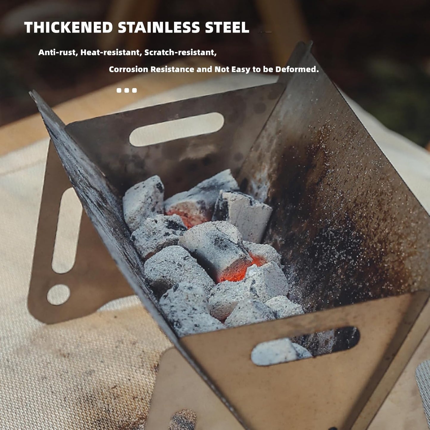 Portable Camping Grill Premium Stainless Steel Outdoor BBQ Grill for Camping Picnics Backyard Barbecues Assemblable Removable Stove with Grill Portable Folding Charcoal Grill