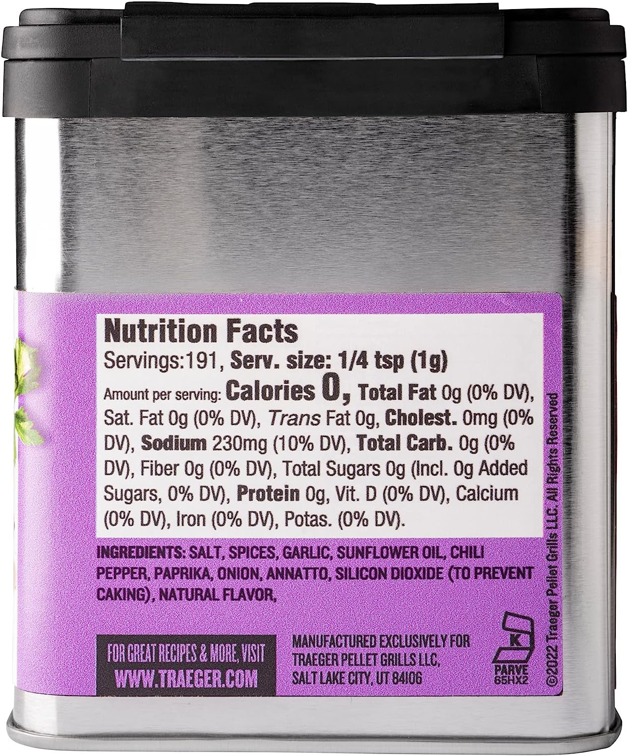 Traeger Grills SPC182 Veggie Rub with Garlic & Herb Light Pink Label 6.75 Ounce (Pack of 1)