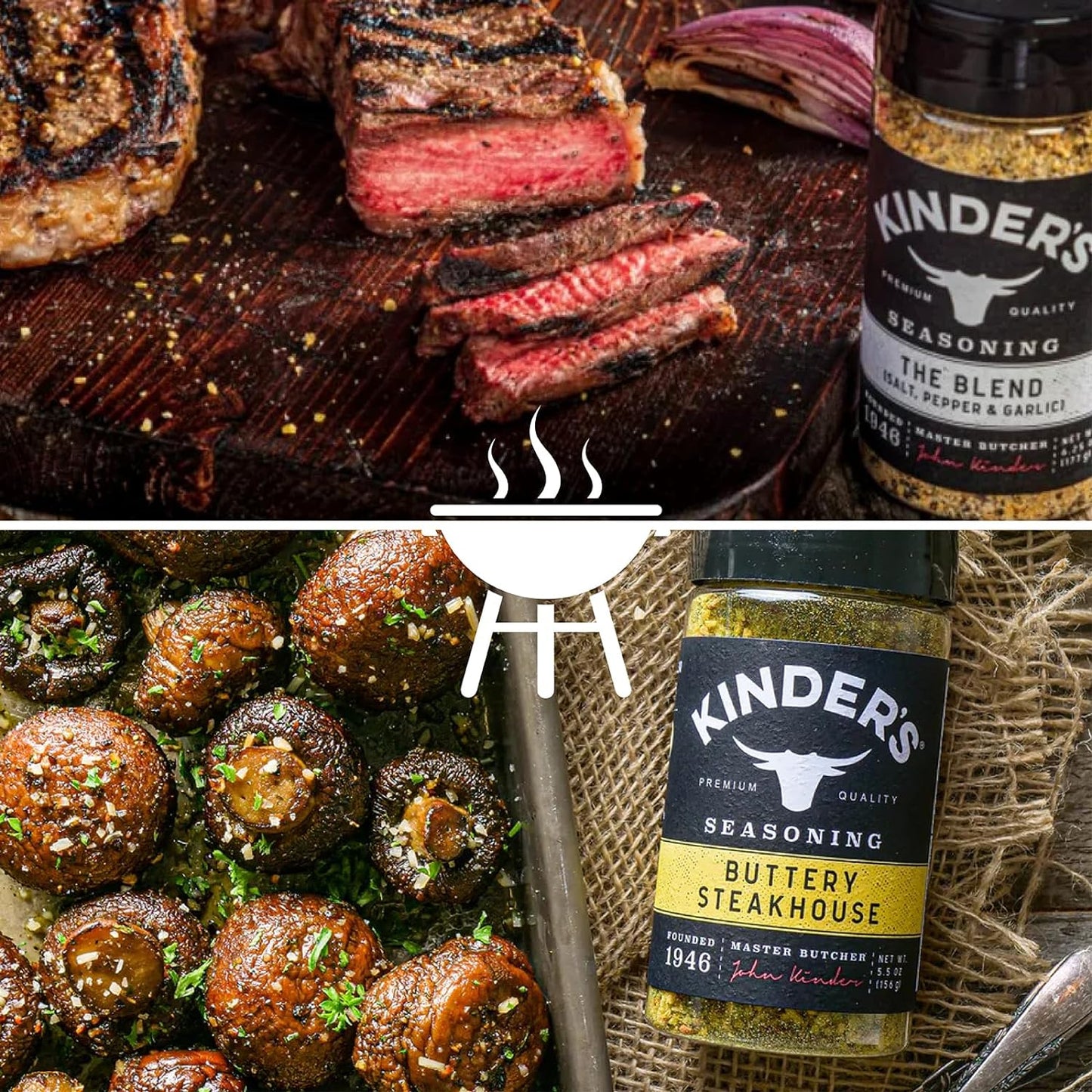 Kinders BBQ Rub Seasoning 3 PK Bundle (16.7 Oz) Prime Steak with Black Garlic & Truffle, Kinder'S Buttery Steakhouse, Kinder'S the Blend Seasoning with Salt, Pepper & Garlic + Guide & Opener 5 Items!