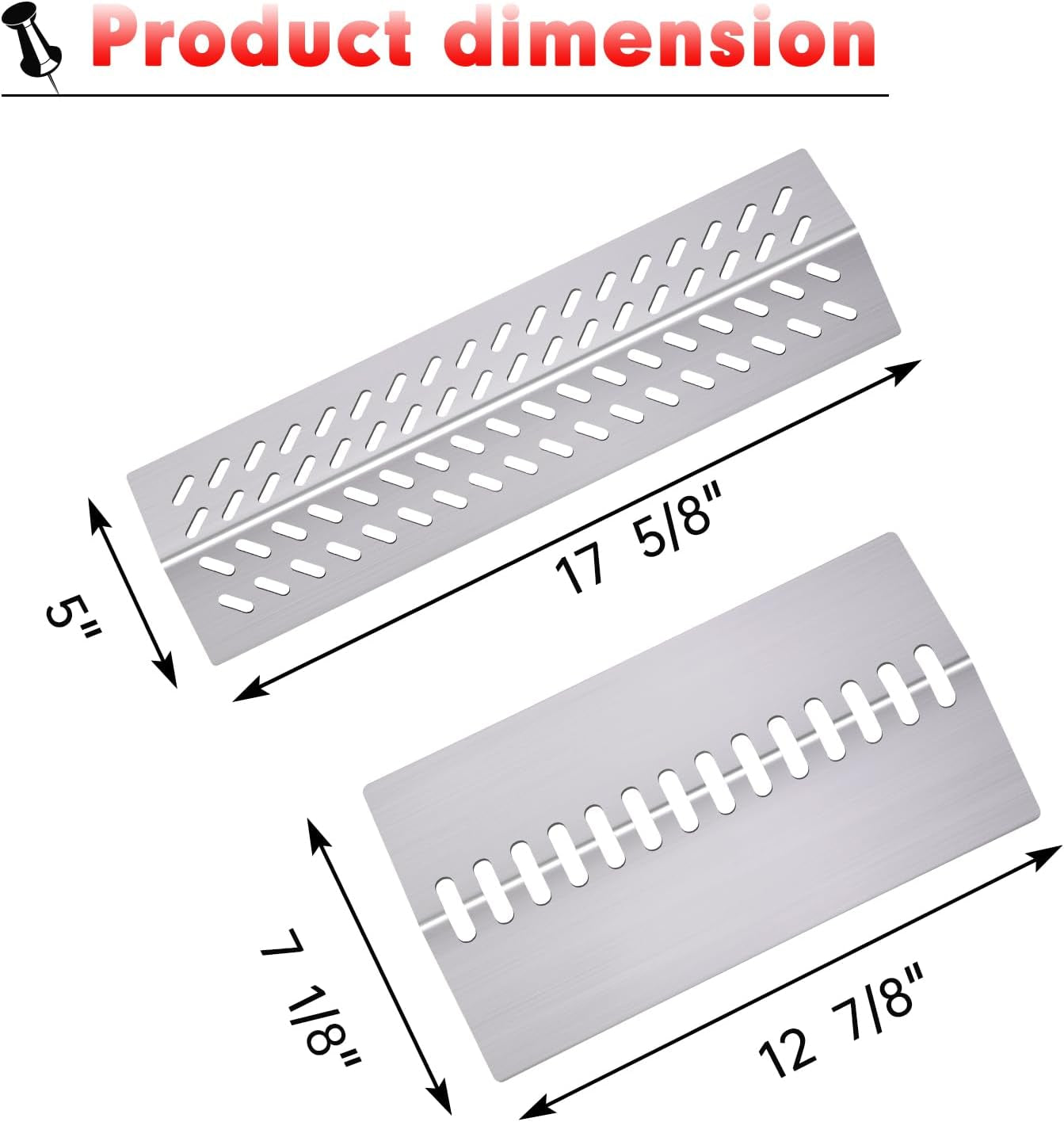 Cozilar Grill Heat Shield Heat Plates for Bull Grill Replacement Parts 16631,16521, 16670, Cal Flame Replacement Parts, Bull Brahma, G Series 5 Burner Grill G5 BBQ18G05, Burner Covers BBQ Accessories