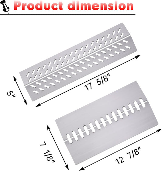 Cozilar Grill Heat Shield Heat Plates for Bull Grill Replacement Parts 16631,16521, 16670, Cal Flame Replacement Parts, Bull Brahma, G Series 5 Burner Grill G5 BBQ18G05, Burner Covers BBQ Accessories