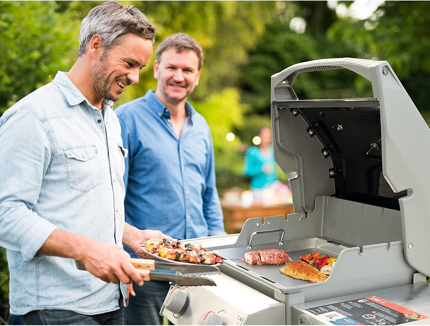 Full Size Griddle Insert for Weber Spirit 200 Series Gas Grill, Stainless Steel Flat Top Griddle for Weber Spirit I & II S-210 E-210 E-215 E-220