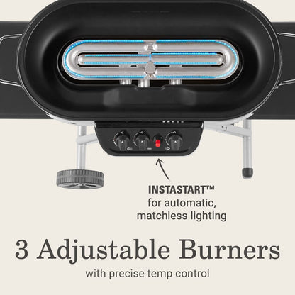 Coleman Roadtrip 285 Portable Stand-Up Propane Grill, Gas Grill with 3 Adjustable Burners & Instastart Push-Button Ignition; Great for Camping, Tailgating, BBQ, Parties, Backyard, Patio & More
