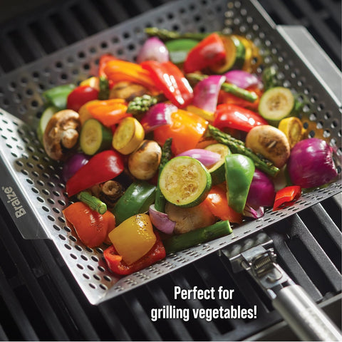 Image of Stainless Steel Grill Basket with Removable Handle - Premium Grill Pan for Outdoor Cooking, BBQ Grilling Basket for Veggies & Fish, Vegetable Grilling Accessory, Grill Baskets for Outdoor Grill. Perfect Dad Gift - Braize