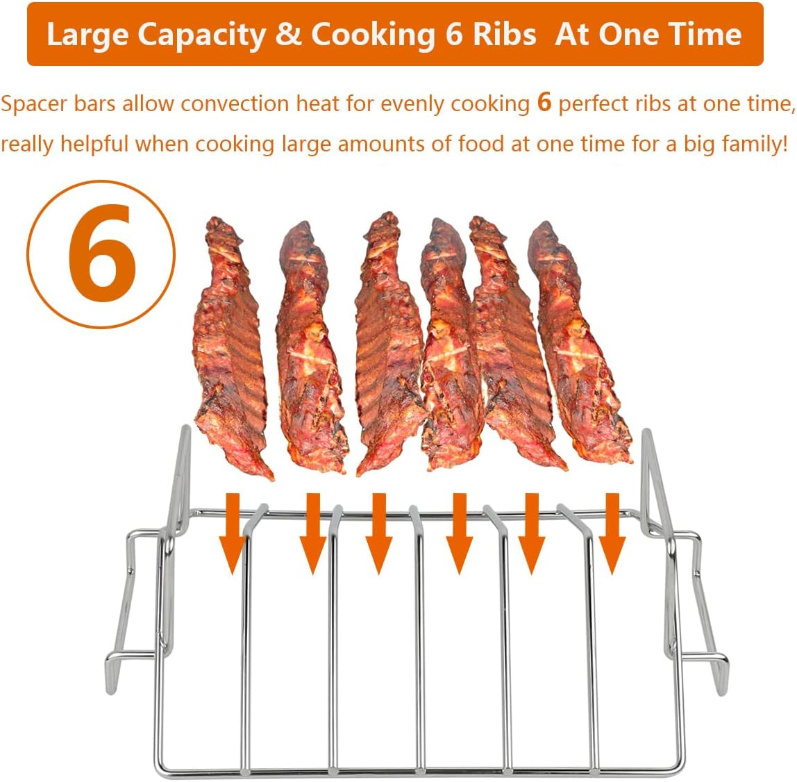 Thanksgiving Turkey Roasting Rack Cooker for Big Green Egg, Stainless Steel Rib Racks for Smoking, Turkey Roaster Racks for Roasting Pan, for Big Green Egg, Kamado Joe, Char-Griller Akorn, Etc