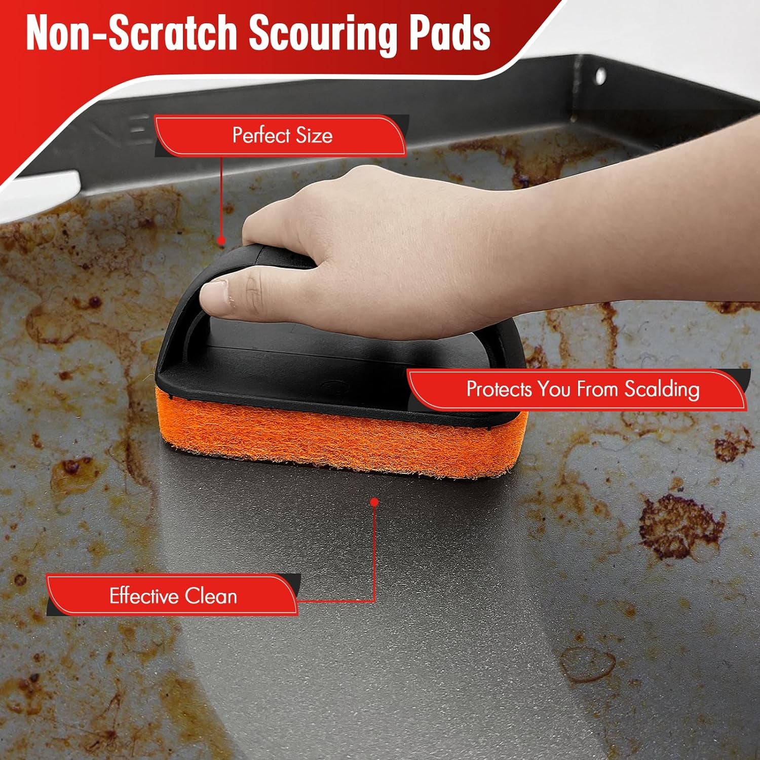 Griddle Cleaning Kit for Blackstone, Flat Top Grill Cleaning Kit with Grill Stone, Griddle Scraper & Griddle Brush with Handle - Easy to Remove Stain(10 PCS)