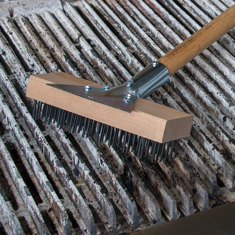 Image of Wood Oven Grill Brush & Scraper with Handle, 30 Inches, Natural
