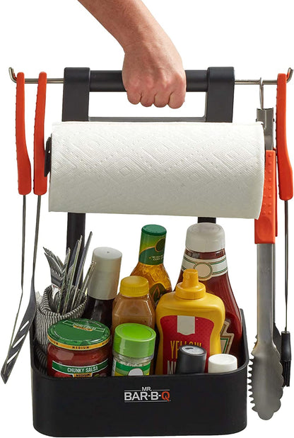 Adjustable Grilling Caddy | Store All Your Grilling Accessories in One Place | Roller Towel Holder | Reduce Mess While Grilling