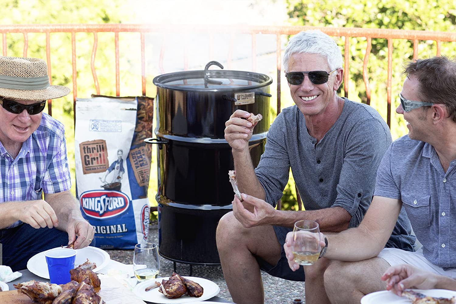 Pit Barrel Cooker Classic Package - 18.5 Inch Drum Smoker | Porcelain Coated Steel BBQ Grill | Includes 8 Hooks, 2 Hanging Rods, Grill Grate and More