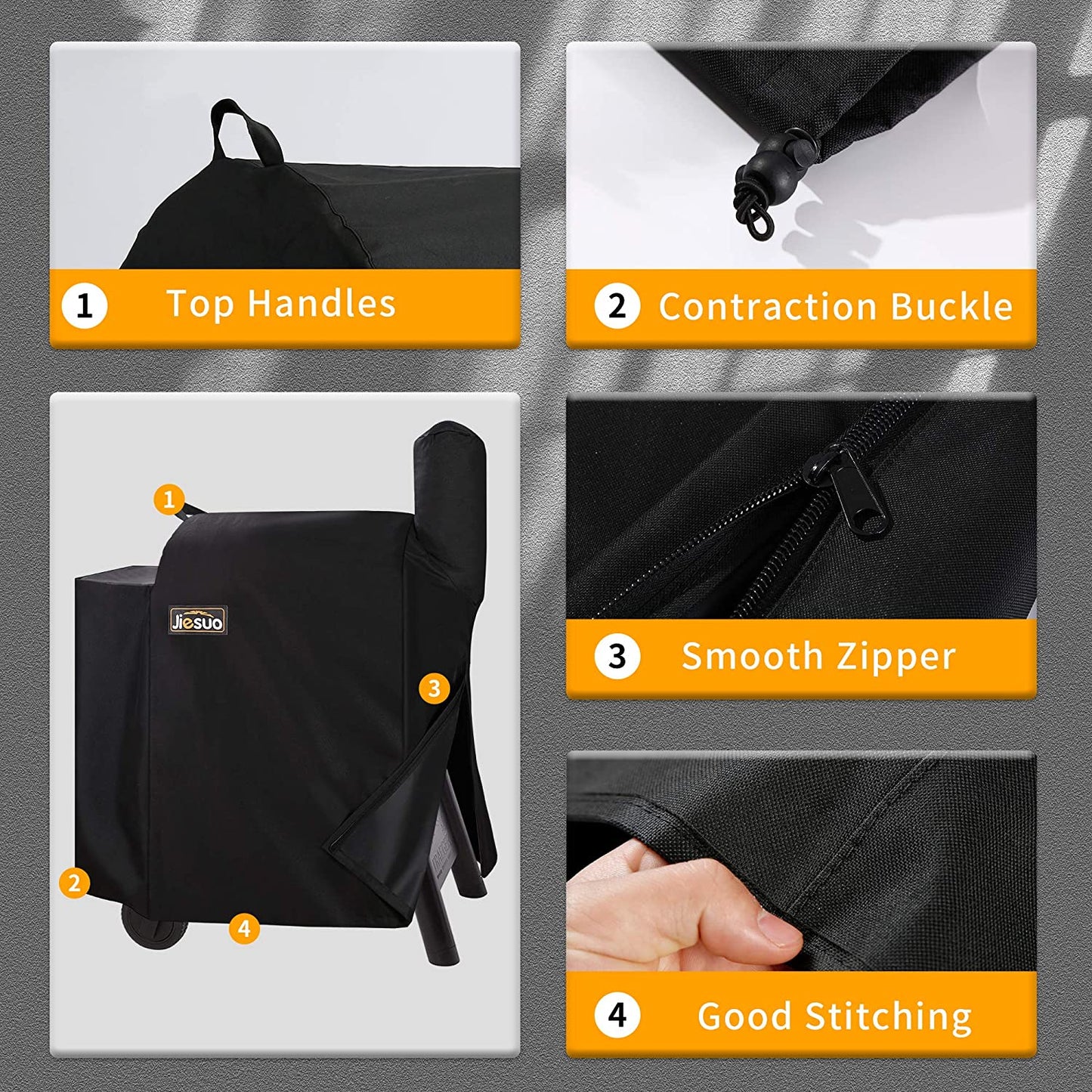 Grill Cover for Traeger 22 & Pro 575 Series Grills, Heavy Duty Waterproof Wood Pellet Grill Cover, Special Zipper Design