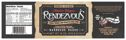 Charlie Vergos Rendezvous (Memphis) Famous Barbecue Sauce 1LB 2Oz (3 Pack)