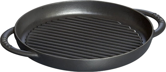 Cast Iron 10-Inch Pure Grill - Black Matte, Made in France