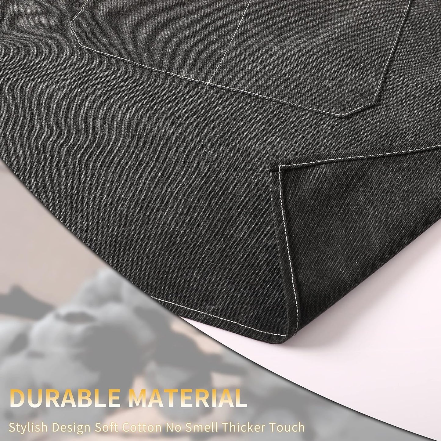 Canvas Cross Back Chef Cotton Aprons for Men Women with Large Pockets