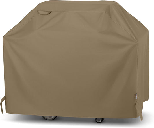 Unicook Grill Cover 60 Inch, Heavy Duty Waterproof Gas BBQ Cover with Sealed Seam, Rip and Fade Resistant BBQ Grill Cover, Compatible with Weber Charbroil and More Grills up to 58 Inch, Neutral Taupe