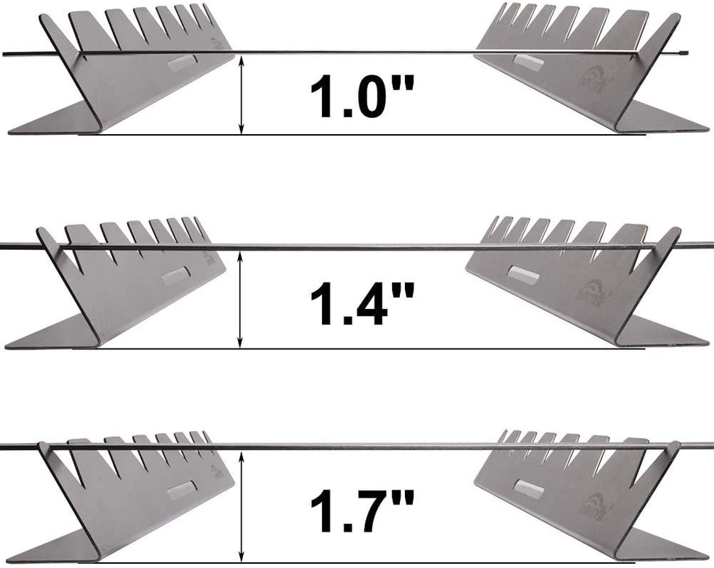 Goutime Stainless Steel Shish Kabob Skewer Rack with Storage Bag, Universal Barbecue BBQ Skewers Holder for Grill