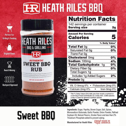 Heath Riles Sweet BBQ, Honey Rub and Pecan Rub Seasoning Bundle