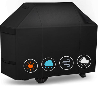 Icover Grill Cover, 600D Heavy Duty with Mesh Air Vent, 60 Inch Waterproof Barbecue Gas Smoker Cover, UV and Fade Resistant, for Weber Char-Broil Nexgrill Brinkmann and More