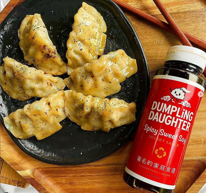 Dumpling Daughter - Spicy Sweet Soy Sauce (8 Oz) - Brown Sugar Sweetened Dumplings Sauce Balanced with Spicy Chili Oil - the Perfect Asian Dipping Sauce