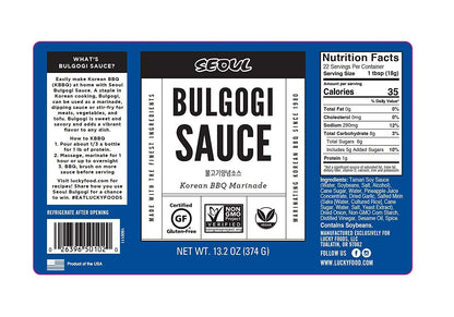 LUCKY FOODS Korean BBQ Bulgogi Sauce, 13.2 OZ