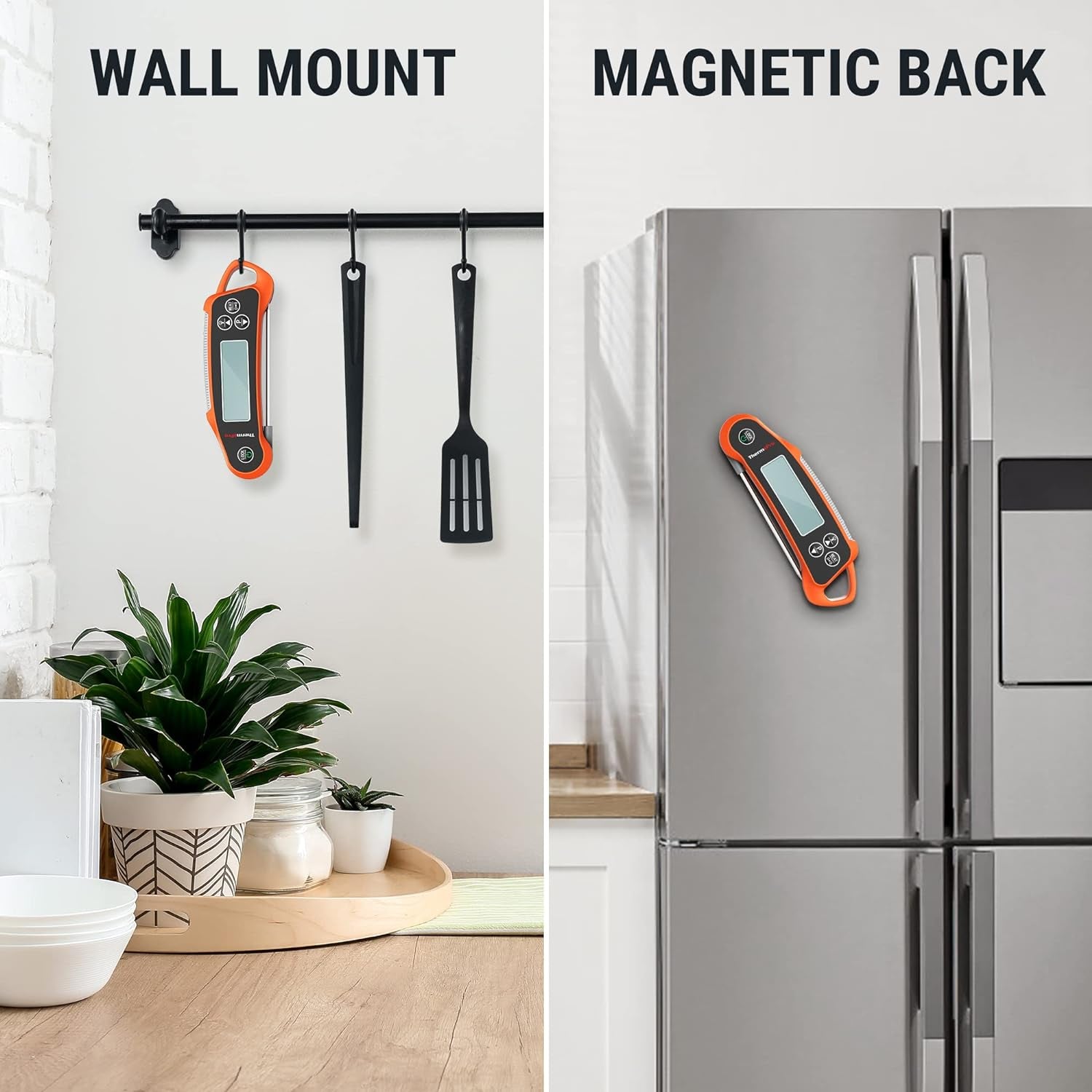 TP710 Instant Read Meat Thermometer Digital for Cooking, 2-In-1 Waterproof Kitchen Food Thermometer with Dual Probes and Dual Temperature Display for Oven, Grilling, Smoker & BBQ