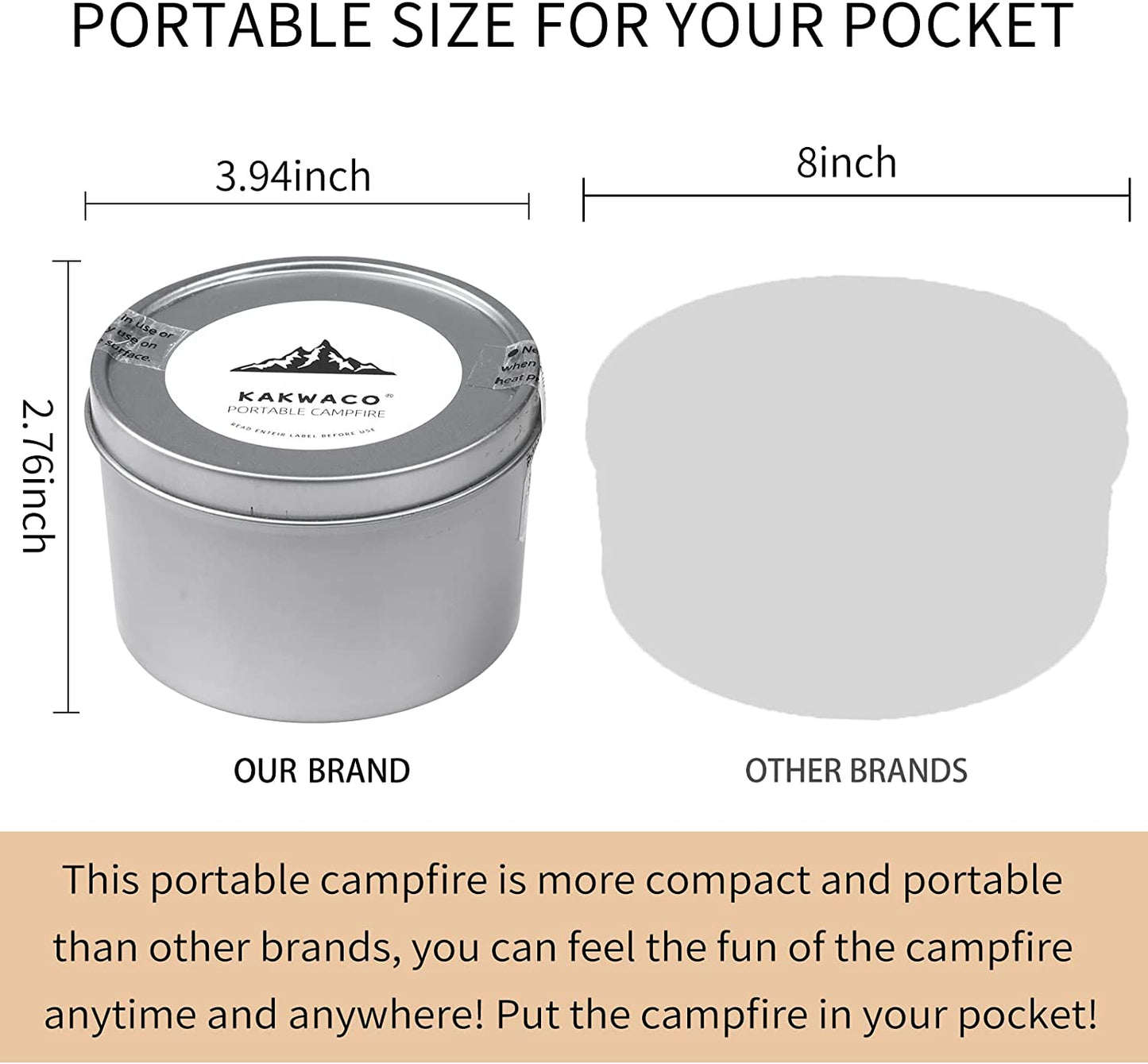 2 Pack Portable Campfire, Portable Fire Pit for Camping, 3-5 Hours of Burn Time Campfire in a Can for Picnics, Cooking and Party