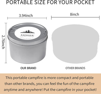 2 Pack Portable Campfire, Portable Fire Pit for Camping, 3-5 Hours of Burn Time Campfire in a Can for Picnics, Cooking and Party