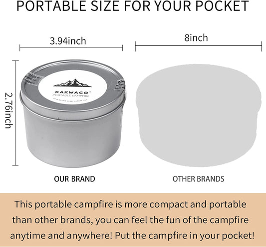 2 Pack Portable Campfire, Portable Fire Pit for Camping, 3-5 Hours of Burn Time Campfire in a Can for Picnics, Cooking and Party