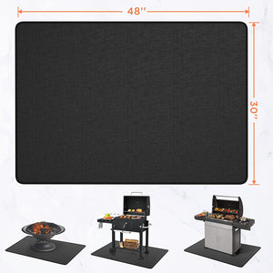 48 * 30 under Grill Mats for Outdoor Grill Deck Protector, Double-Sided Fireproof Deck and Patio Protective Mat, BBQ Mat for under BBQ, Oil-Proof Mat for Gas Grills, Waterproof Grill Floor Pads