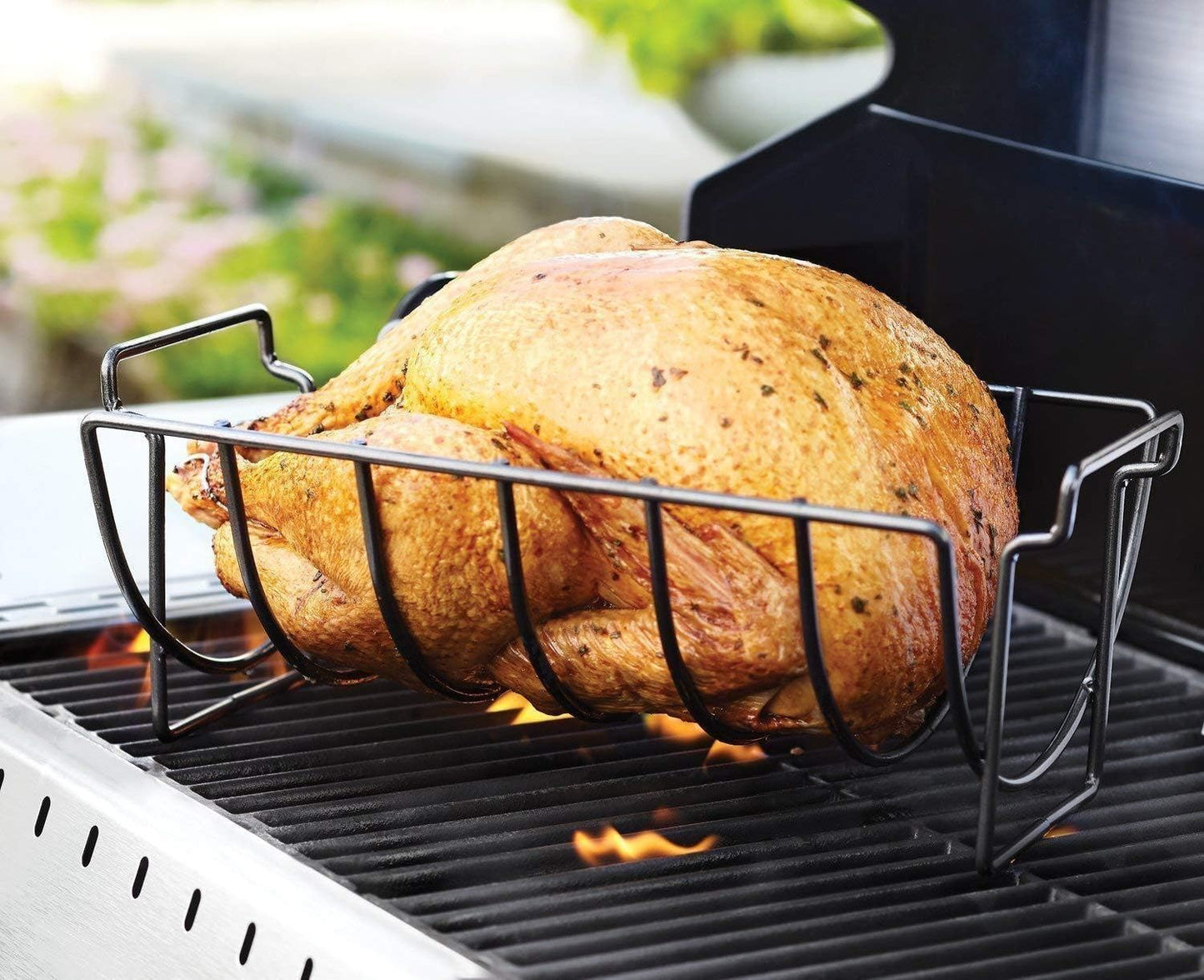 KUNANG BBQ Rib Racks for Smoking,Turkey Roasting Rack Roast Rack Dual Purpose Fit for Smoker,Oven and Grill