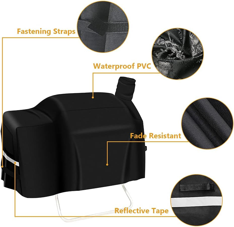 DC Grill Cover for Green Mountain Grill Davy Crockett Grill GMG-4012, All- Weather Resistant Outdoor Patio BBQ Wood Pellet Grill Cover，Black