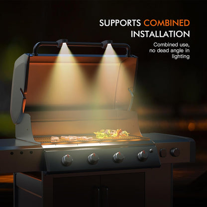 Grill Ligt, Barbecue eat-Resistant round andle Ligt wit Gravity Sensor, andle Diameter of 1.25In, Applicable to BBQ